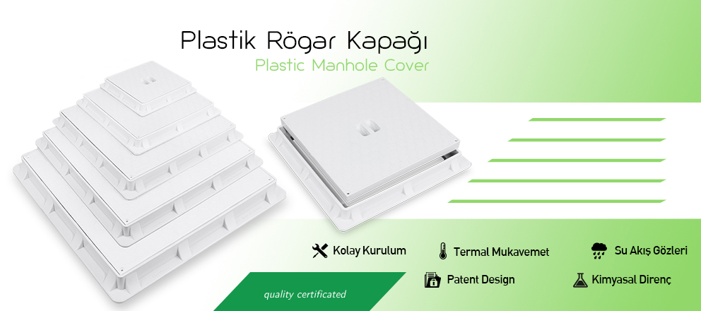 Polydura - TSM-30x30 Plastik Rögar Menhol Çerçeveli Kapak -TSM2025RK1002